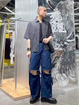 「HARE（ハレ）の2WAY-ZIPカーゴパンツ(HARE)（カーゴパンツ）」を使った、はのやんさん（メンズ・182cm）の夏コーディネート