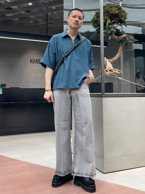 SET UP対応】DABOルーズハーフZIPシャツ(HARE)を使った人気ファッションコーディネート - WEAR HARE DABOルーズハーフZIPシャツ