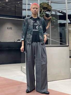 「アイテム（バレエシューズ）」を使った、はのやんさん（メンズ・182cm）の夏コーディネート