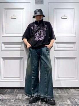 「HARE（ハレ）のアイテム（ハット）」を使った、はのやんさん（メンズ・182cm）の春コーディネート