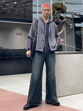 「アイテム（テーラードジャケット）」を使った、はのやんさん（メンズ・182cm）の夏コーディネート