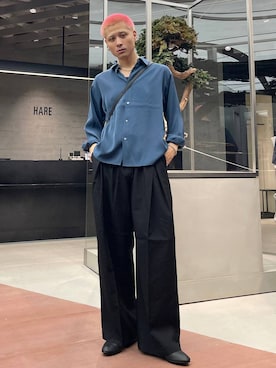 「アイテム（バレエシューズ）」を使った、はのやんさん（メンズ・182cm）の夏コーディネート