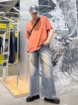 「HARE（ハレ）のアイテム（デニムパンツ）」を使った、はのやんさん（メンズ・182cm）の夏コーディネート