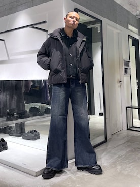 「HARE」｜「アイテム（ダウンジャケット/コート）」を使った、はのやんさん（メンズ・182cm）の秋コーディネート