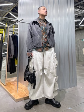 「坊主」｜「アイテム（ブルゾン）」を使った、はのやんさん（メンズ・182cm）の冬コーディネート