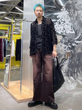 「アイテム（パンツ、レッド系）」を使った、はのやんさん（メンズ・182cm）の夏コーディネート