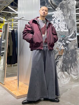 「HARE（ハレ）のスクエアトゥZIPブーツ(HARE)（ブーツ）」を使った、はのやんさん（メンズ・182cm）の秋コーディネート
