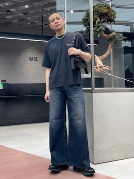 「HARE（ハレ）のアイテム（アクセサリー）」を使った、はのやんさん（メンズ・182cm）の夏コーディネート