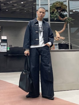 「アイテム（バレエシューズ）」を使った、はのやんさん（メンズ・182cm）の秋コーディネート