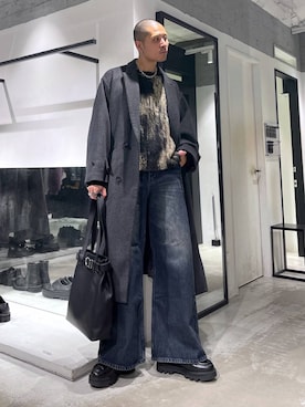 「アイテム（チェスターコート）」を使った、はのやんさん（メンズ・182cm）の秋コーディネート