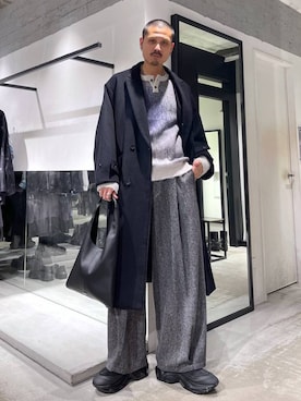 「HARE（ハレ）のアイテム（バッグ）」を使った、はのやんさん（メンズ・182cm）の冬コーディネート