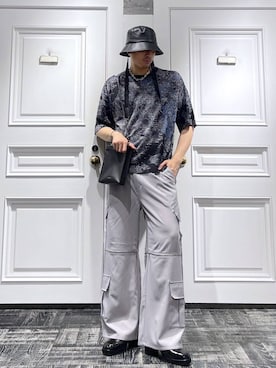 「HARE（ハレ）のアイテム（ハット）」を使った、はのやんさん（メンズ・182cm）の春コーディネート