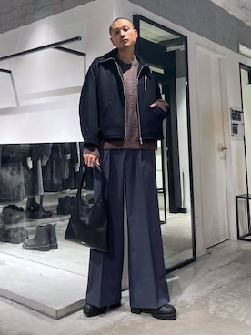 「アイテム（トートバッグ）」を使った、はのやんさん（メンズ・182cm）の秋コーディネート