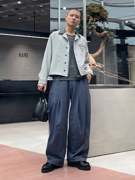 「HARE（ハレ）のアイテム（ローファー）」を使った、はのやんさん（メンズ・182cm）の秋コーディネート