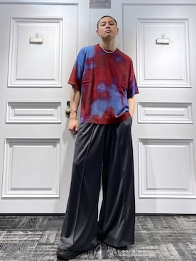 「アイテム（ニット/セーター）」を使った、はのやんさん（メンズ・182cm）の春コーディネート