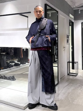 「HARE（ハレ）のアイテム（ブルゾン）」を使った、はのやんさん（メンズ・182cm）の春コーディネート