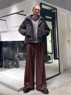 「HARE（ハレ）のビルディングソールフュージョンローファー(HARE)（ローファー）」を使った、はのやんさん（メンズ・182cm）の冬コーディネート