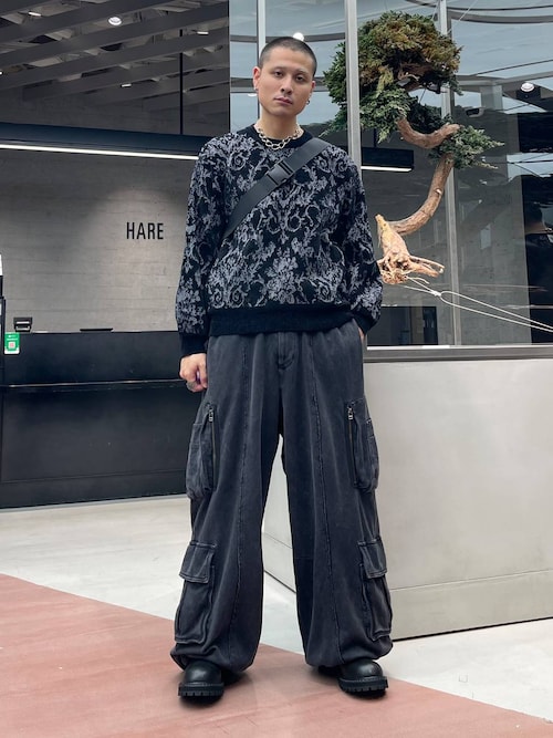 SET UP対応】ピグメントスウェットカーゴパンツ(HARE)（スウェット