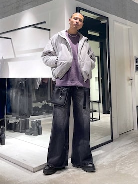 「HARE」｜「アイテム（ダウンジャケット/コート）」を使った、はのやんさん（メンズ・182cm）の秋コーディネート