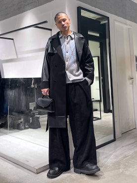 「アイテム（トレンチコート）」を使った、はのやんさん（メンズ・182cm）の冬コーディネート