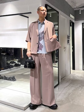 「HARE（ハレ）のアイテム（テーラードジャケット）」を使った、はのやんさん（メンズ・182cm）の春コーディネート