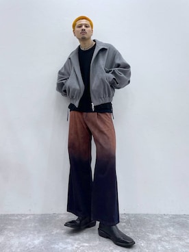 「HARE（ハレ）のスクエアトゥZIPブーツ(HARE)（ブーツ）」を使った、はのやんさん（メンズ・182cm）の秋コーディネート