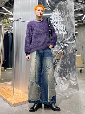 「HARE（ハレ）のアイテム（デニムパンツ）」を使った、はのやんさん（メンズ・182cm）の秋コーディネート