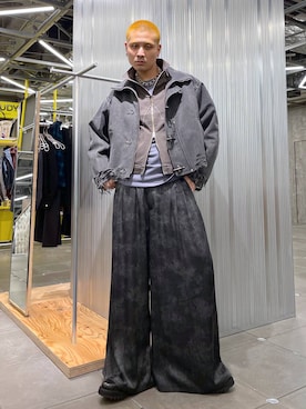 「坊主」｜「アイテム（ブルゾン）」を使った、はのやんさん（メンズ・182cm）の冬コーディネート
