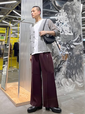 「アイテム（バングル/リストバンド）」を使った、はのやんさん（メンズ・182cm）の夏コーディネート