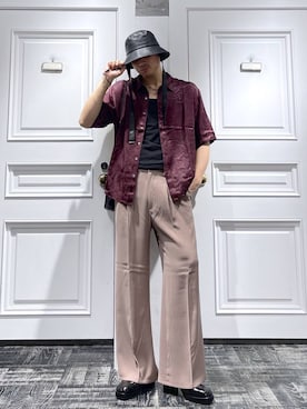 「HARE（ハレ）のアイテム（ハット）」を使った、はのやんさん（メンズ・182cm）の春コーディネート