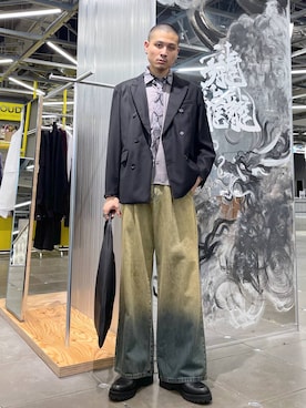 SET UP対応】プレミアムウールダブルジャケット(HARE)を使ったメンズ