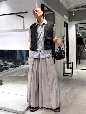 「HARE（ハレ）のダブルバックルサンダル(HARE)（サンダル、ブラウン系）」を使った、はのやんさん（メンズ・182cm）の春コーディネート