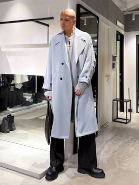 「HARE（ハレ）のアイテム（スラックス）」を使った、はのやんさん（メンズ・182cm）の春コーディネート