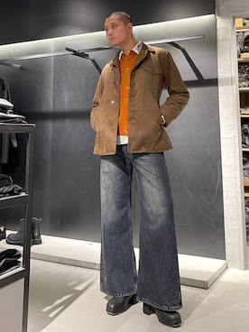 「アイテム（ミリタリージャケット）」を使った、はのやんさん（メンズ・182cm）の秋コーディネート