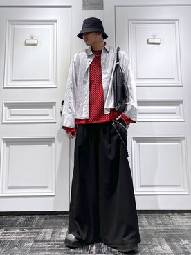 「HARE（ハレ）のアイテム（ハット）」を使った、はのやんさん（メンズ・182cm）の春コーディネート