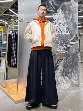 「HARE（ハレ）のアイテム（その他アウター）」を使った、はのやんさん（メンズ・182cm）の秋コーディネート