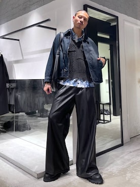 「HARE（ハレ）のアイテム（バッグ）」を使った、はのやんさん（メンズ・182cm）の冬コーディネート