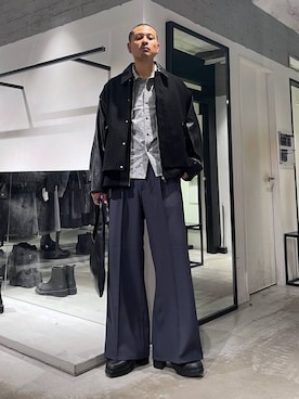 「アイテム（トートバッグ）」を使った、はのやんさん（メンズ・182cm）の秋コーディネート