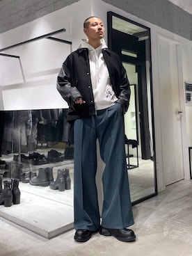 「HARE（ハレ）のビルディングソールフュージョンローファー(HARE)（ローファー）」を使った、はのやんさん（メンズ・182cm）の秋コーディネート