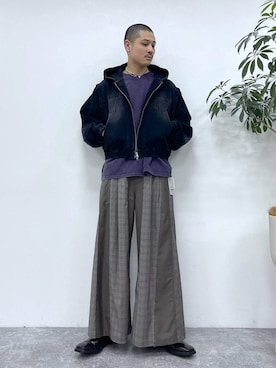 「坊主」｜「アイテム（ブルゾン）」を使った、はのやんさん（メンズ・182cm）の春コーディネート
