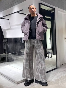 「アイテム（スウェット）」を使った、はのやんさん（メンズ・182cm）の冬コーディネート