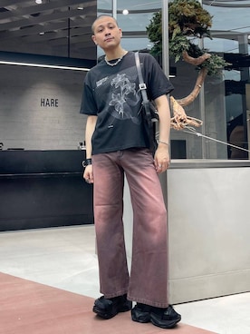 「HARE（ハレ）のアイテム（アクセサリー）」を使った、はのやんさん（メンズ・182cm）の夏コーディネート