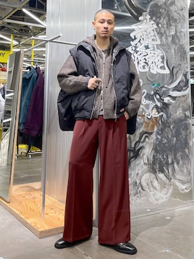 「HARE（ハレ）のスクエアトゥZIPブーツ(HARE)（ブーツ）」を使った、はのやんさん（メンズ・182cm）の秋コーディネート