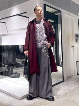 「アイテム（トートバッグ）」を使った、はのやんさん（メンズ・182cm）の秋コーディネート