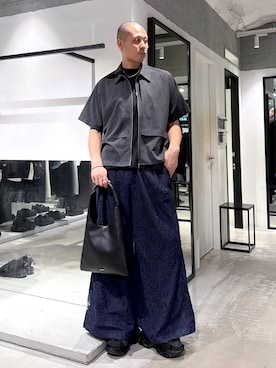 「HARE（ハレ）のSMALLサンカクトート(HARE)（トートバッグ、ブラック系）」を使った、はのやんさん（メンズ・182cm）の春コーディネート