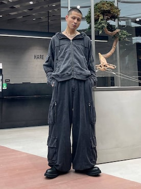 「HARE（ハレ）のアイテム（スウェットパンツ）」を使った、はのやんさん（メンズ・182cm）の秋コーディネート