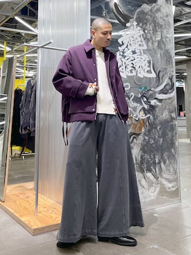 「HARE（ハレ）のスクエアトゥZIPブーツ(HARE)（ブーツ）」を使った、はのやんさん（メンズ・182cm）の秋コーディネート