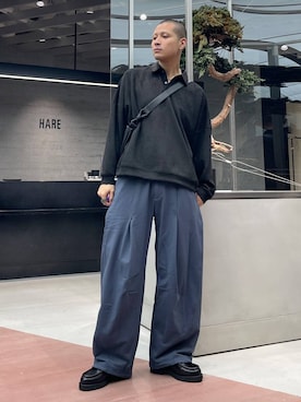 「アイテム（スウェットパンツ）」を使った、はのやんさん（メンズ・182cm）の秋コーディネート