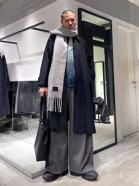 「HARE（ハレ）のアイテム（パンツ）」を使った、はのやんさん（メンズ・182cm）の冬コーディネート