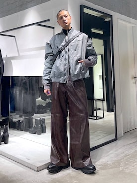 「アイテム（MA-1）」を使った、はのやんさん（メンズ・182cm）の秋コーディネート